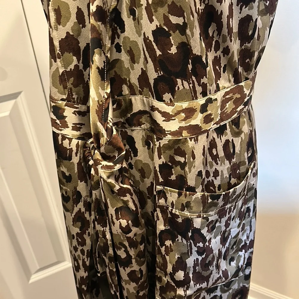 J. Crew Animal Print Tie-Front Wrap Dress